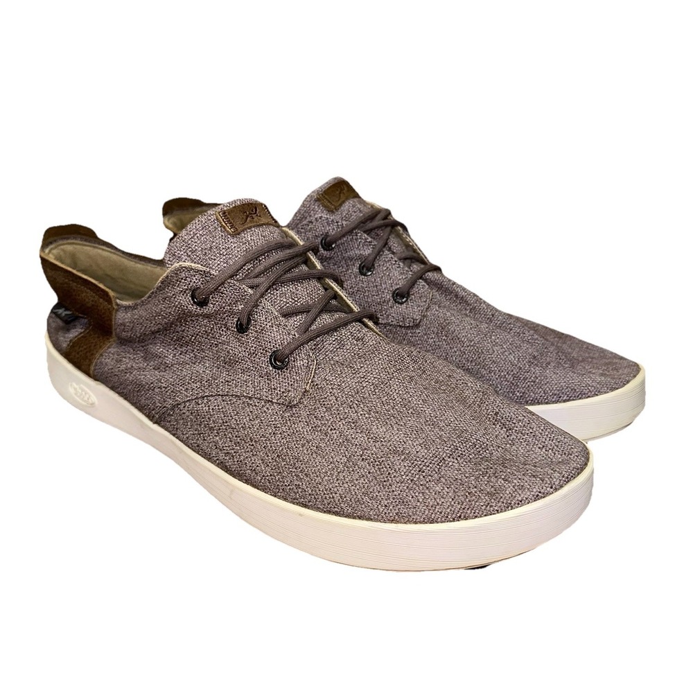 Chaco Davis Lace Casual Shoes Gray Leather Sneaker Loafer Men's 13 (J106245)‎